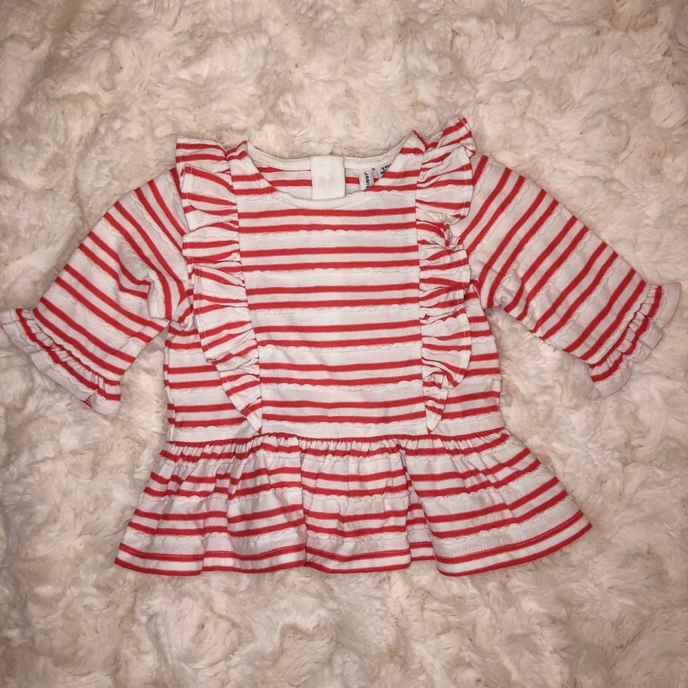Janie & jack pink striped onesie